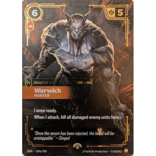 Image for Warwick - Hunter (159a/298) (Riftbound Promotional Cards) - Riftbound: League of Legends Trading Card Game
