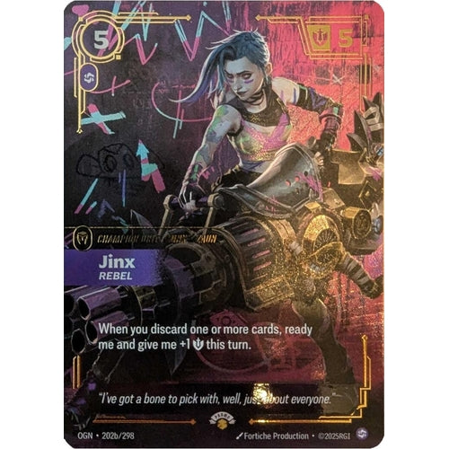 Image for Jinx - Rebel (202/298) (Riftbound Promotional Cards) - Riftbound: League of Legends Trading Card Game