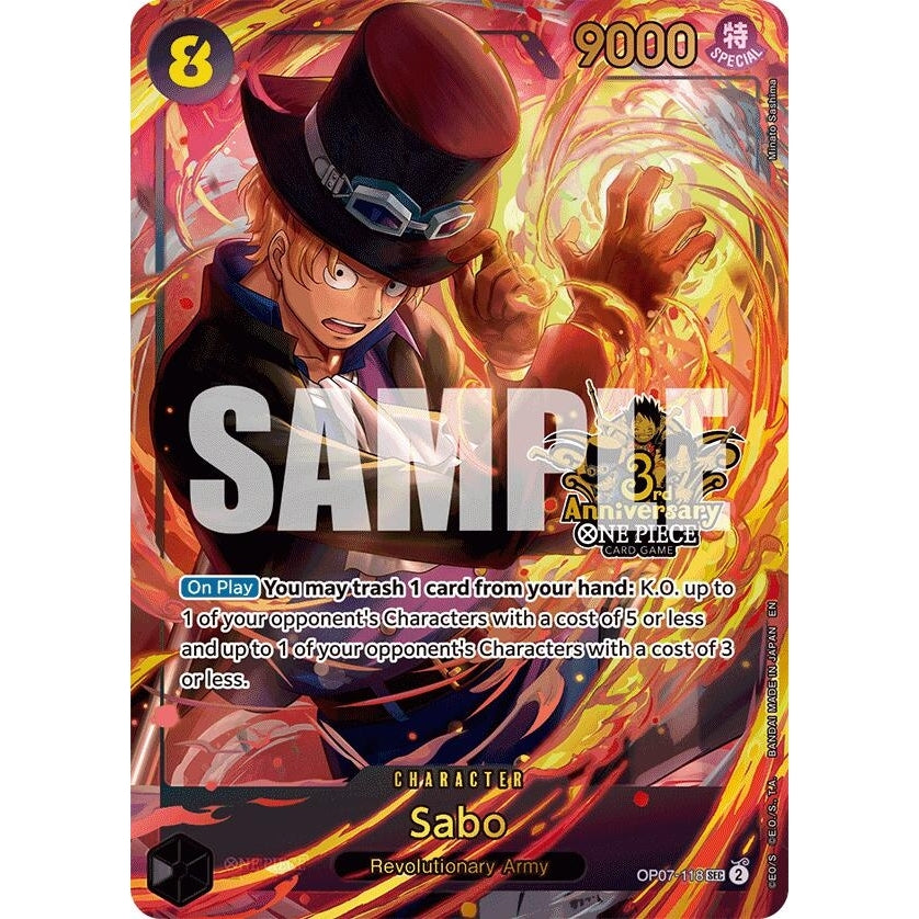Image for Sabo (Japanese Version 3rd Anniversary Set) (OP07-118) (One Piece Promotion Cards) - One Piece Card Game