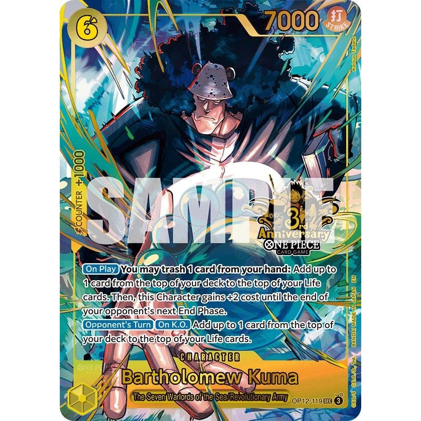 Image for Bartholomew Kuma (Japanese Version 3rd Anniversary Set) (OP12-119) (One Piece Promotion Cards) - One Piece Card Game