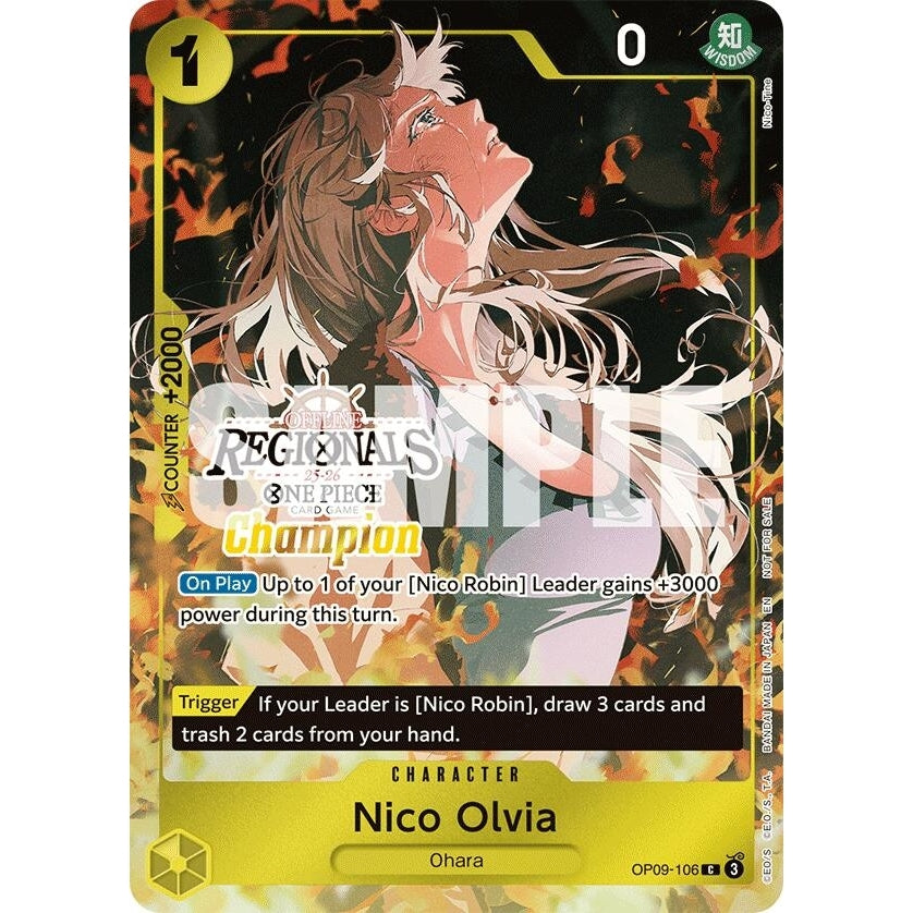 Image for Nico Olvia (Offline Regional Champion Card Set 2025 Vol.1) (OP09-106) (One Piece Promotion Cards) - One Piece Card Game