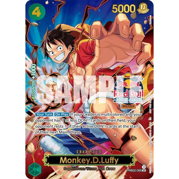 Image for Monkey.D.Luffy (Red Bull Double Don!!) (Winner) (Textured) (PRB02-005) (One Piece Promotion Cards) - One Piece Card Game