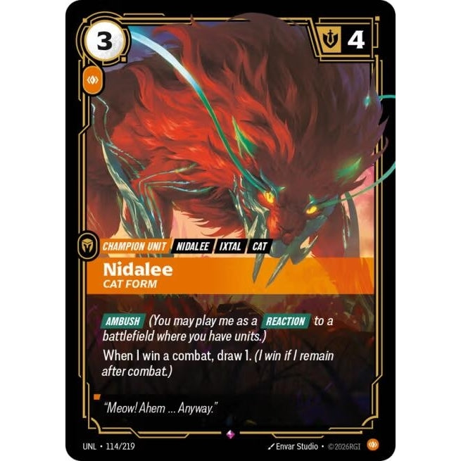 Image for Nidalee - Cat Form (114/219) (Unleashed) - Riftbound: League of Legends Trading Card Game