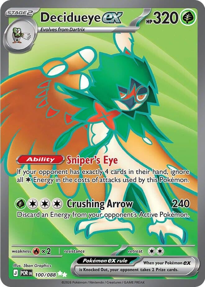 Image for Decidueye ex (100/088) (ME03: Perfect Order) (POR) - Pokemon