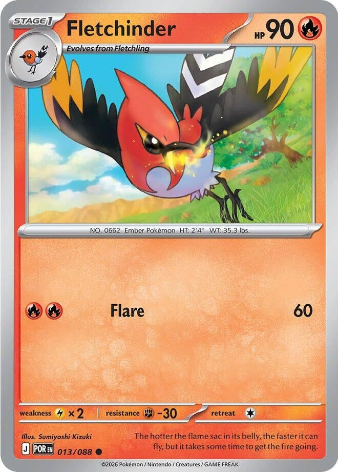 Image for Fletchinder (013/088) (ME03: Perfect Order) (POR) - Pokemon