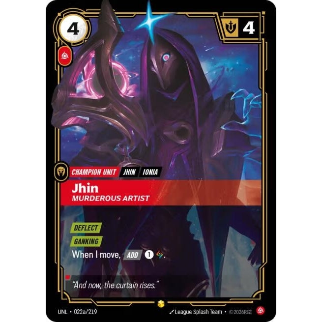 Image for Jhin - Murderous Artist (Alternate Art) (022a/219) (Unleashed) - Riftbound: League of Legends Trading Card Game