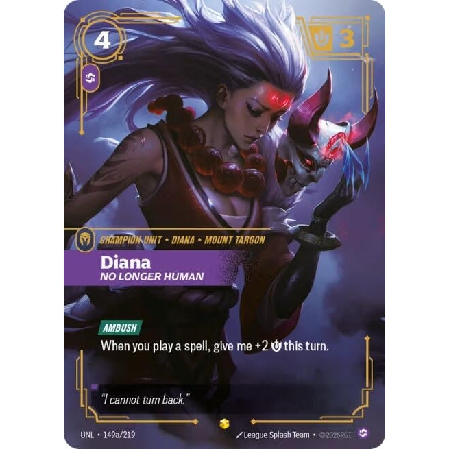 Image for Diana - No Longer Human (Alternate Art) (149a/219) (Unleashed) - Riftbound: League of Legends Trading Card Game