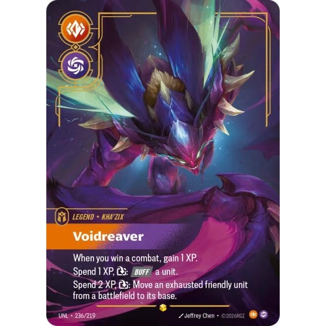 Image for Kha'Zix - Voidreaver (Overnumbered) (236/219) (Unleashed) - Riftbound: League of Legends Trading Card Game