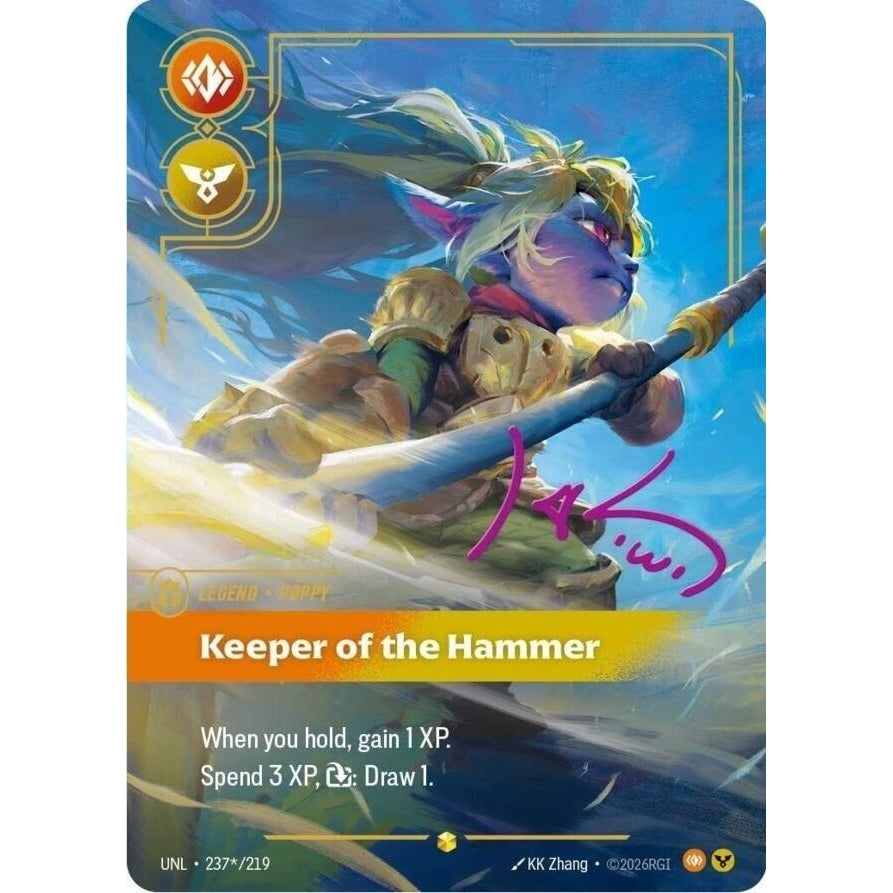 Image for Poppy - Keeper of the Hammer (Signature) (237*/219) (Unleashed) - Riftbound: League of Legends Trading Card Game