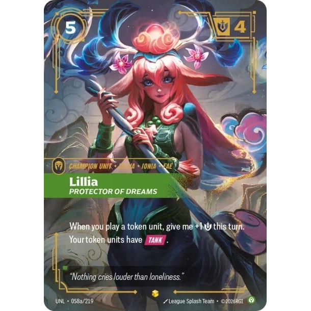 Image for Lillia - Protector of Dreams (Alternate Art) (058a/219) (Unleashed) - Riftbound: League of Legends Trading Card Game