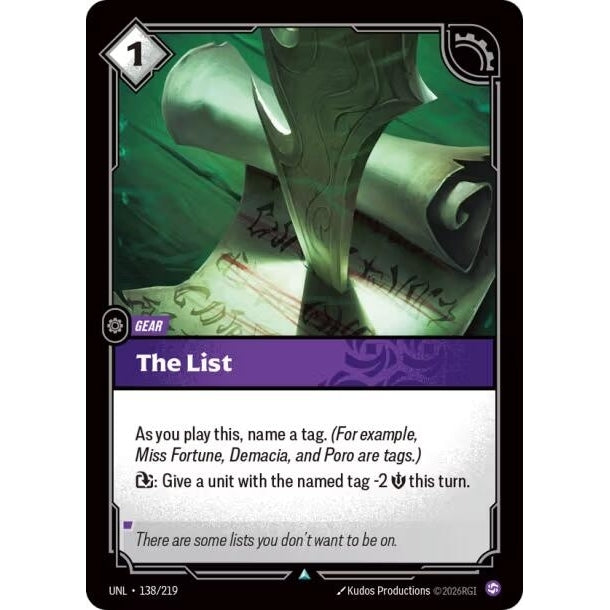 Image for The List (138/219) (Unleashed) - Riftbound: League of Legends Trading Card Game