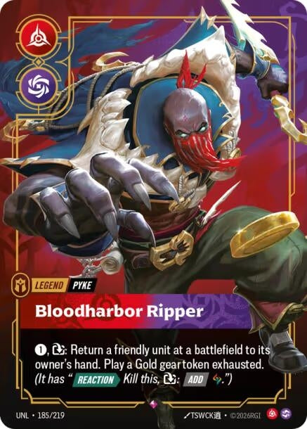 Image for Pyke - Bloodharbor Ripper (185/219) (Unleashed) - Riftbound: League of Legends Trading Card Game