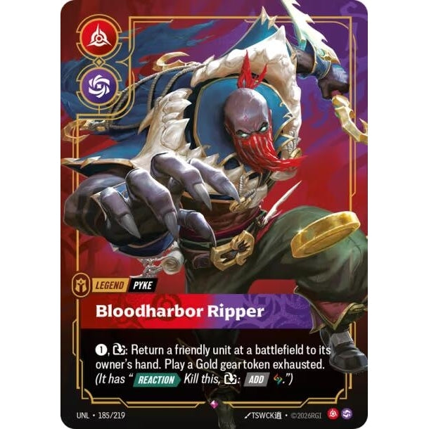 Image for Pyke - Bloodharbor Ripper (185/219) (Unleashed) - Riftbound: League of Legends Trading Card Game