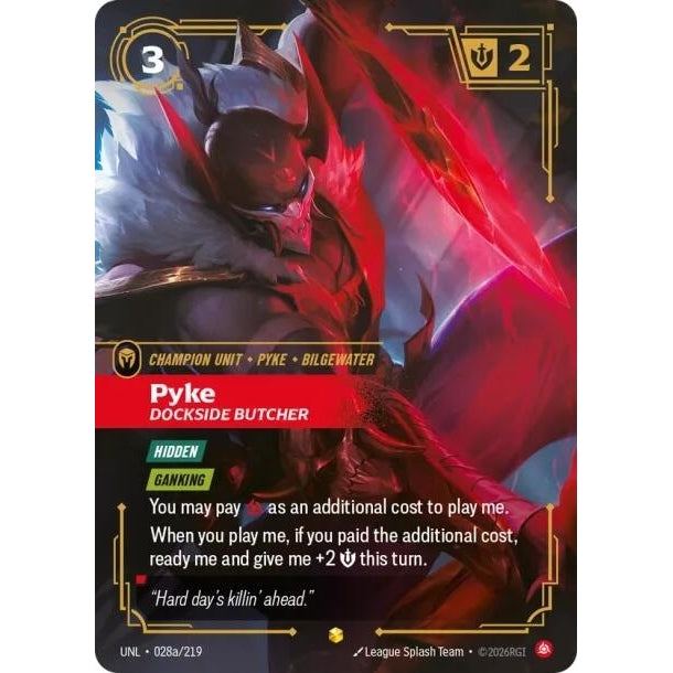Image for Pyke - Dockside Butcher (Alternate Art) (028a/219) (Unleashed) - Riftbound: League of Legends Trading Card Game