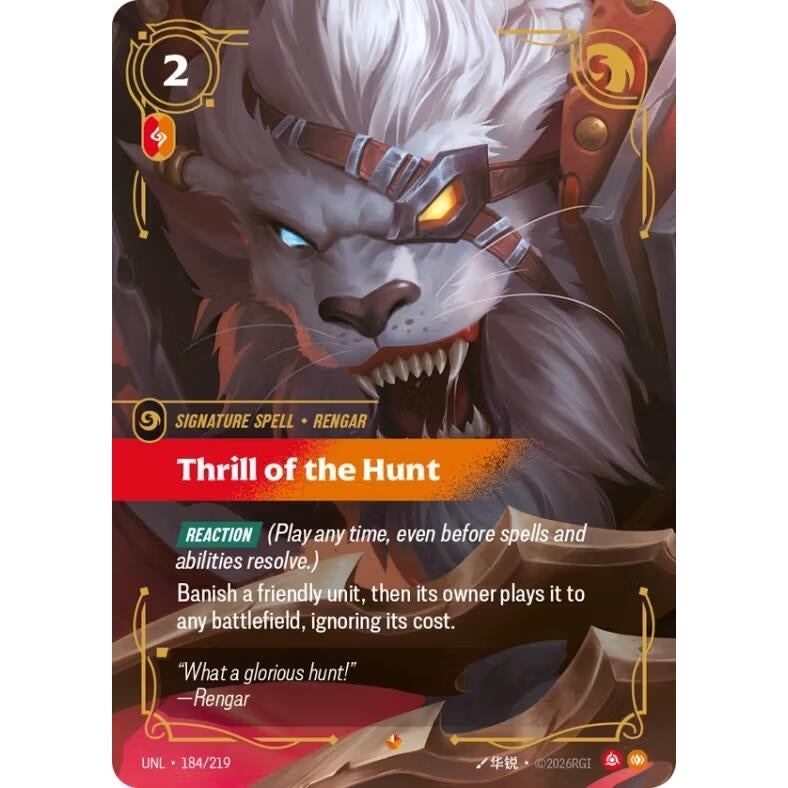 Image for Thrill of the Hunt (184/219) (Unleashed) - Riftbound: League of Legends Trading Card Game