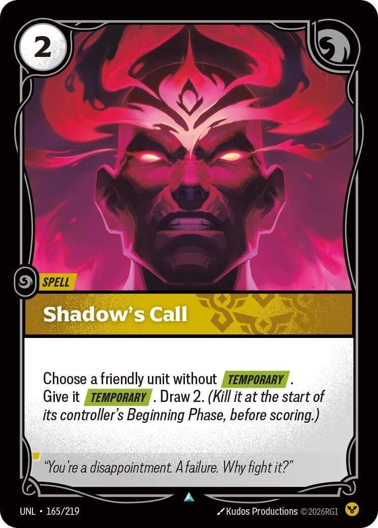 Image for Shadow's Call (165/219) (Unleashed) - Riftbound: League of Legends Trading Card Game