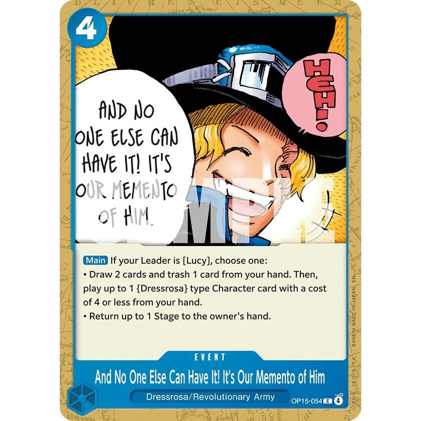 Image for And No One Else Can Have It! It's Our Memento of Him (OP15-054) (Adventure on Kami's Island) - One Piece Card Game