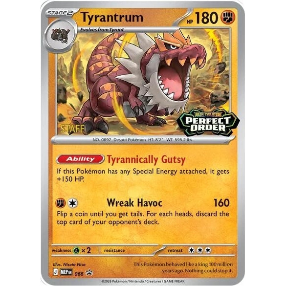 Image for Tyrantrum - 066 [Staff] (066) (ME: Mega Evolution Promo) - Pokemon