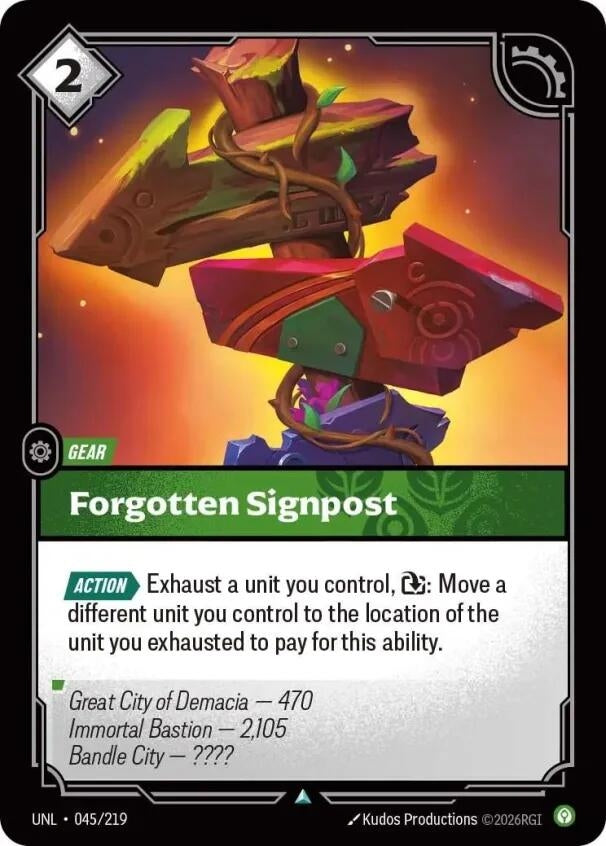 Image for Forgotten Signpost (045/219) (Unleashed) - Riftbound: League of Legends Trading Card Game