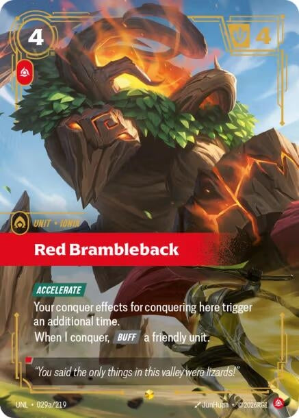 Image for Red Brambleback (Alternate Art) (029a/219) (Unleashed) - Riftbound: League of Legends Trading Card Game