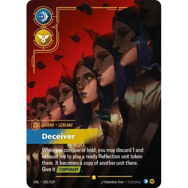 Image for LeBlanc - Deceiver (Overnumbered) (235/219) (Unleashed) - Riftbound: League of Legends Trading Card Game