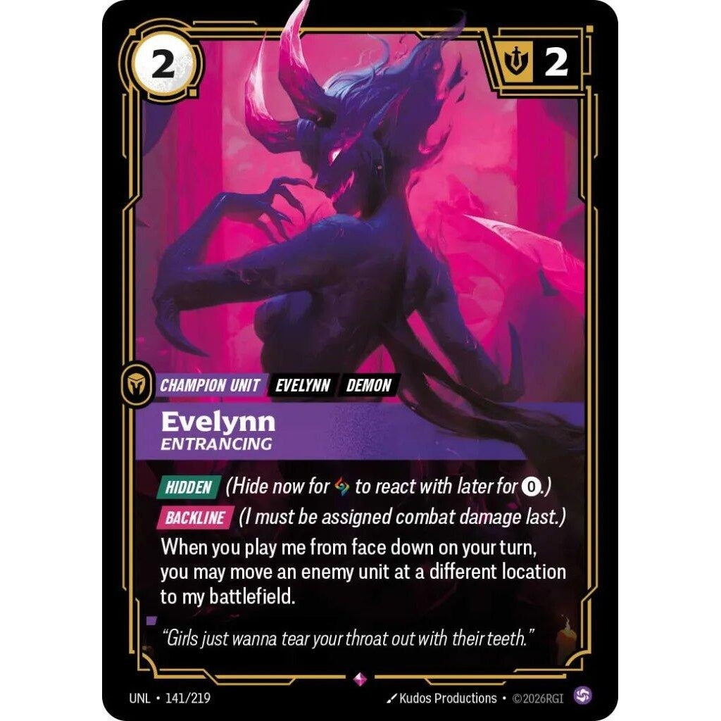 Image for Evelynn - Entrancing (141/219) (Unleashed) - Riftbound: League of Legends Trading Card Game