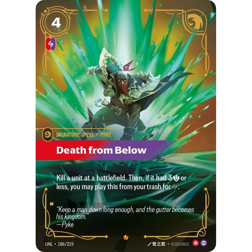 Image for Death from Below (186/219) (Unleashed) - Riftbound: League of Legends Trading Card Game