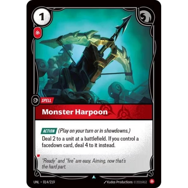 Image for Monster Harpoon (014/219) (Unleashed) - Riftbound: League of Legends Trading Card Game