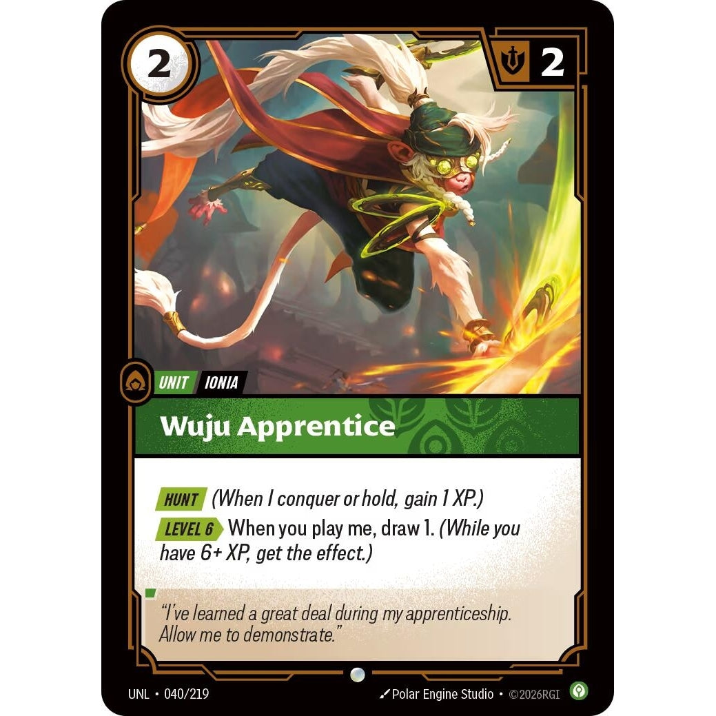 Image for Wuju Apprentice (040/219) (Unleashed) - Riftbound: League of Legends Trading Card Game