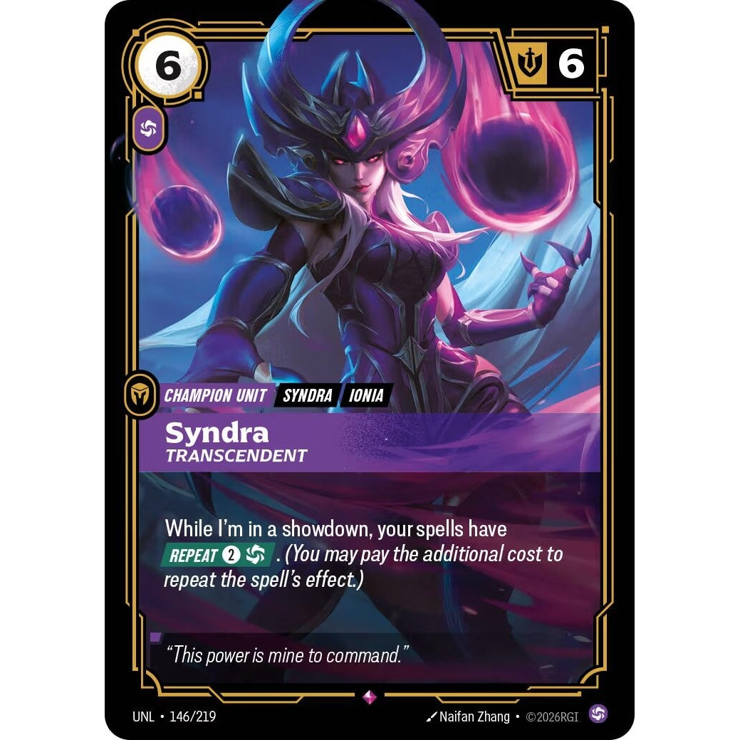 Image for Syndra - Transcendent (146/219) (Unleashed) - Riftbound: League of Legends Trading Card Game