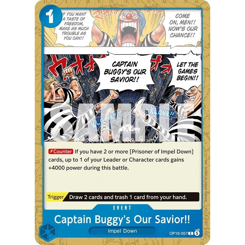 Image for Captain Buggy's Our Savior!! (OP16-057) (The Time of Battle) - One Piece Card Game