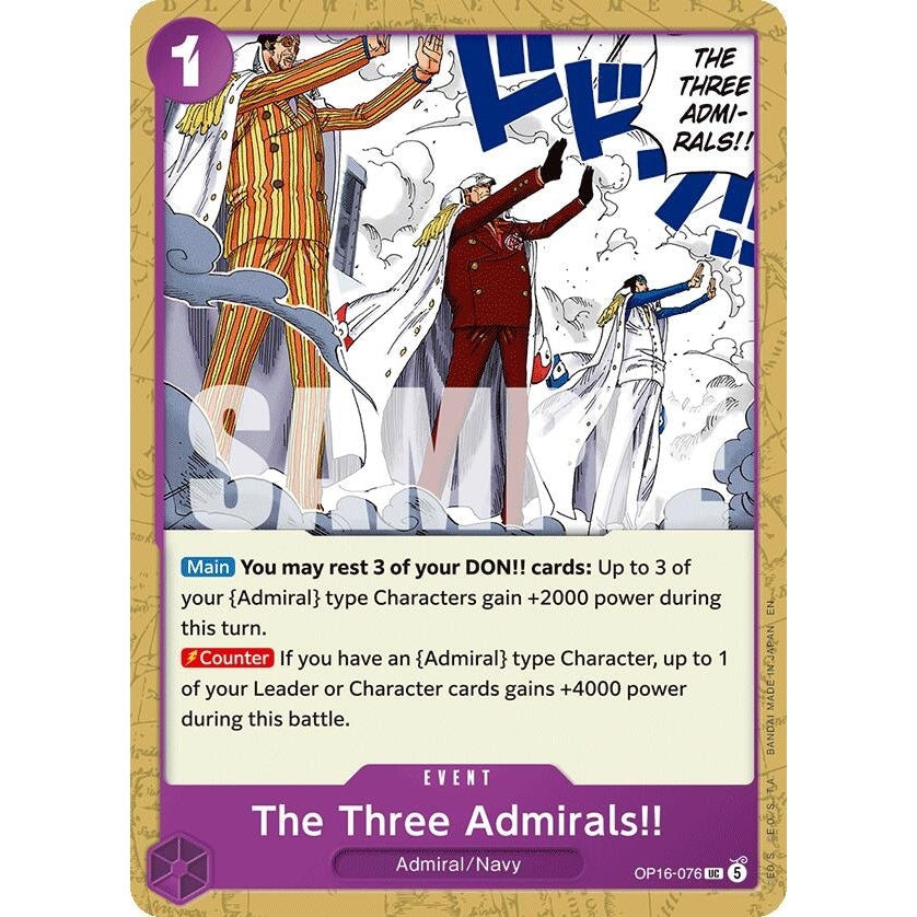 Image for The Three Admirals!! (OP16-076) (The Time of Battle) - One Piece Card Game