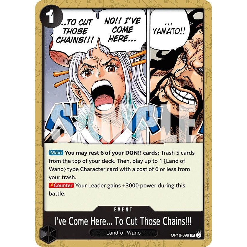 Image for I've Come Here... To Cut Those Chains!!! (OP16-099) (The Time of Battle) - One Piece Card Game