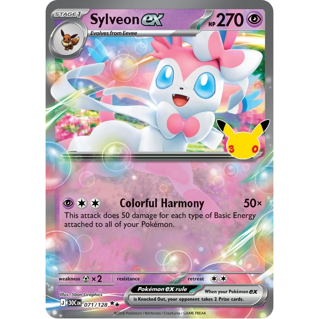 Image for Sylveon ex (071/128) (ME: 30th Celebration) (30C) - Pokemon