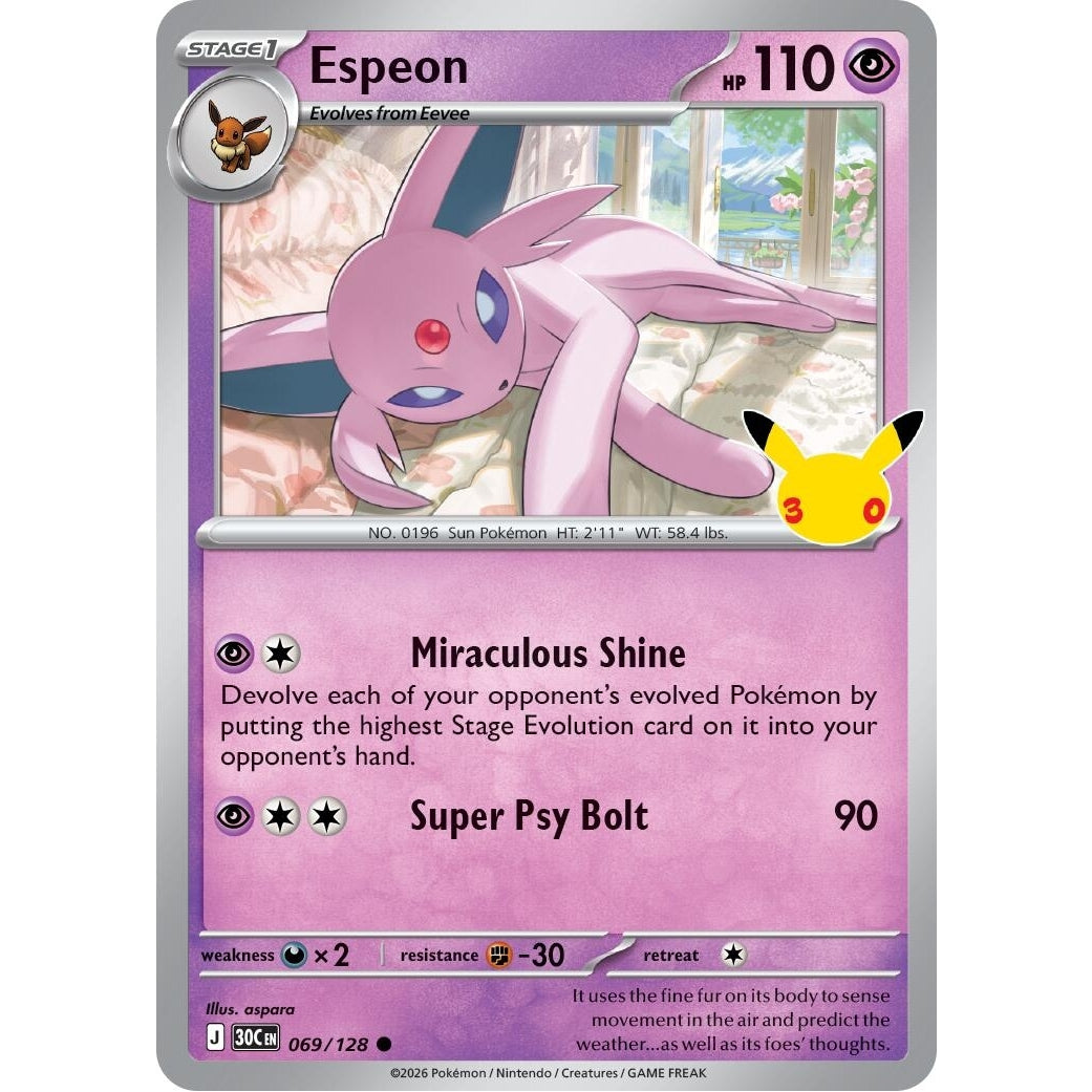 Image for Espeon (069/128) (ME: 30th Celebration) (30C) - Pokemon