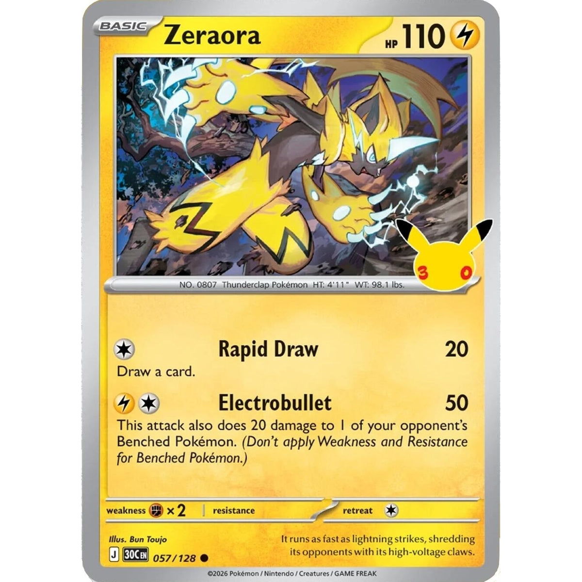 Image for Zeraora (057/128) (ME: 30th Celebration) (30C) - Pokemon