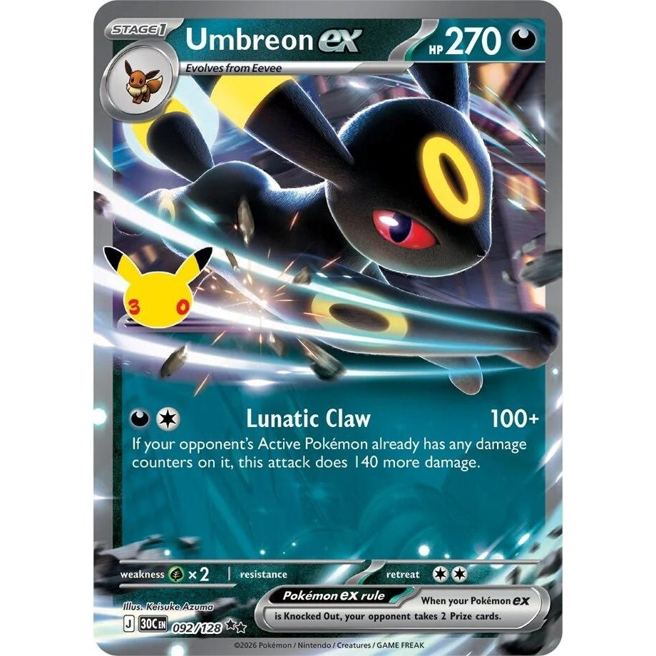 Image for Umbreon ex (092/128) (ME: 30th Celebration) (30C) - Pokemon