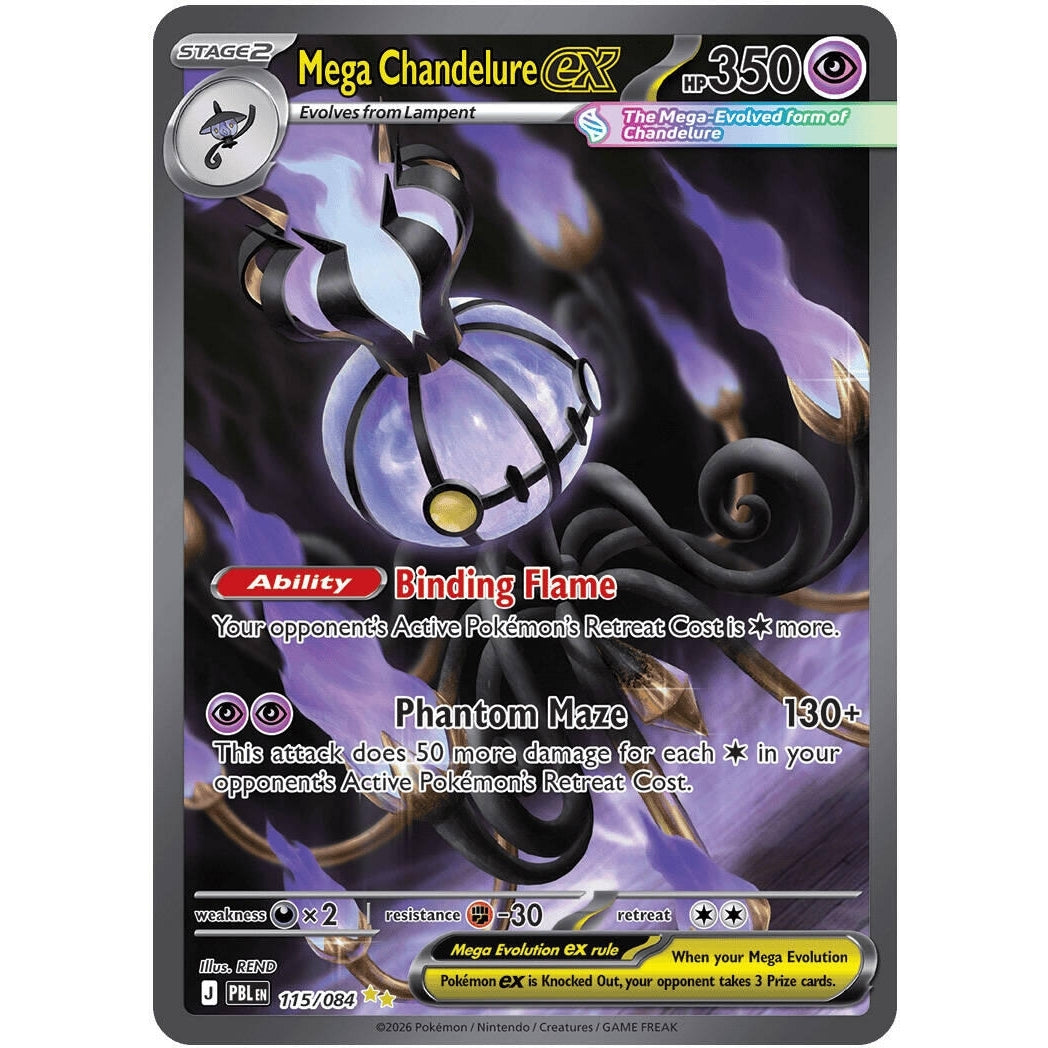 Image for Mega Chandelure ex (115/084) (ME05: Pitch Black) (ME05) - Pokemon