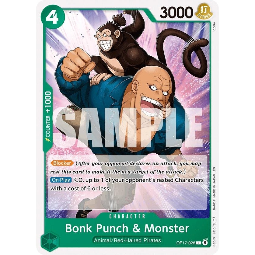 Bonk Punch & Monster (OP17-028) (The World's Strongest Warriors) (OP17) - PokéBox Australia