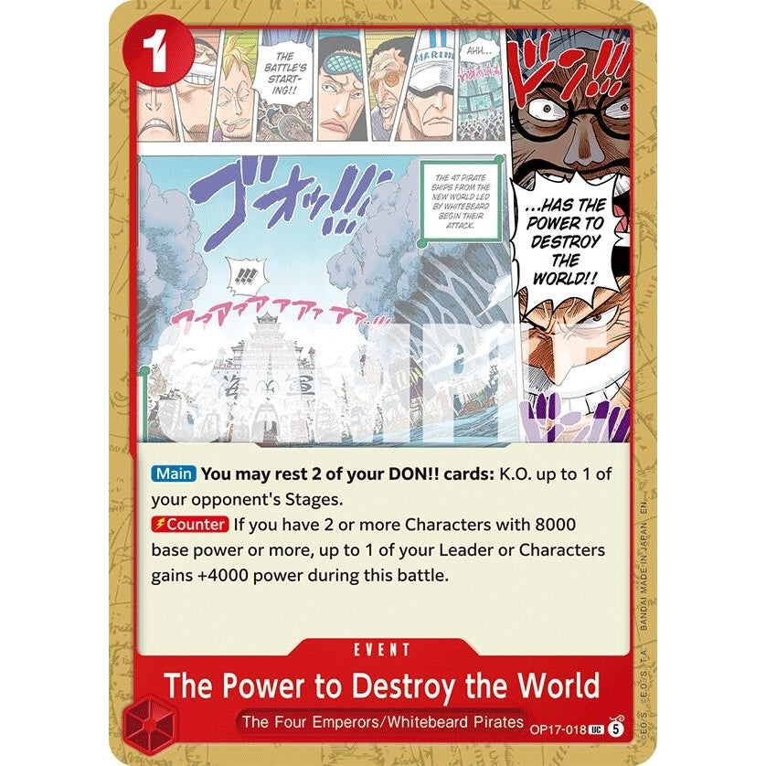 The Power to Destroy the World (OP17-018) (The World's Strongest Warriors) (OP17) - PokéBox Australia