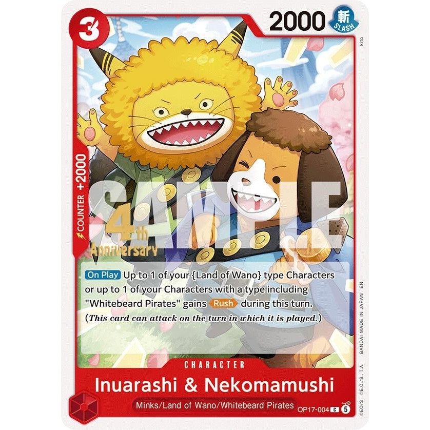 Inuarashi & Nekomamushi (OP17-004) (The World's Strongest Warriors Release Event Cards) - PokéBox Australia