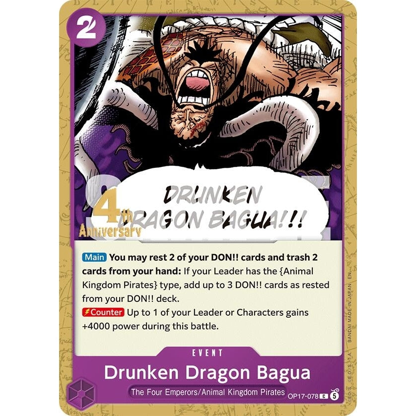 Drunken Dragon Bagua (OP17-078) (The World's Strongest Warriors Release Event Cards) - PokéBox Australia