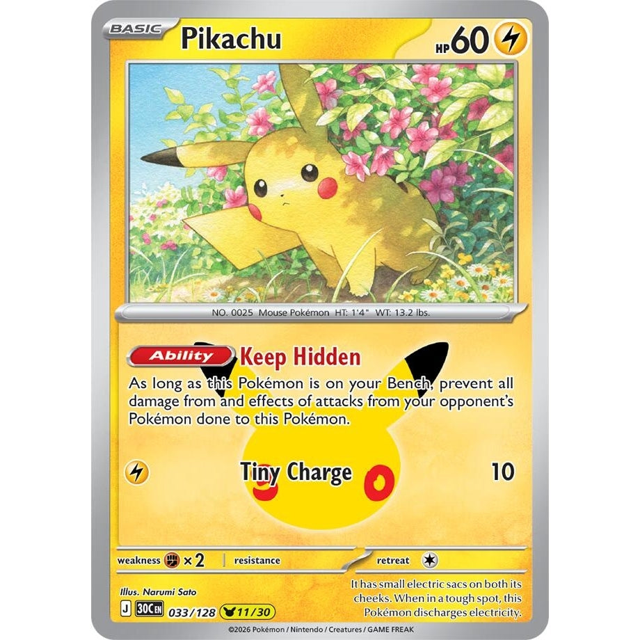 Image for Pikachu (033/128) (ME: 30th Celebration) (30C) - Pokemon