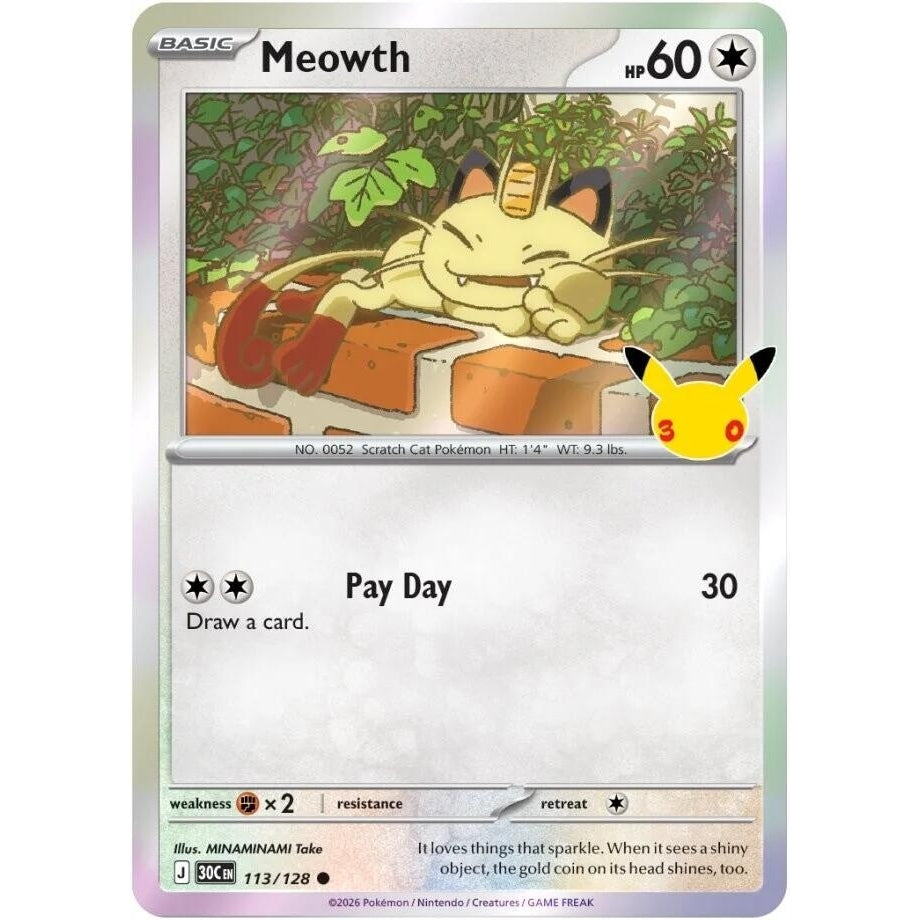 Image for Meowth (113/128) (ME: 30th Celebration) (30C) - Pokemon