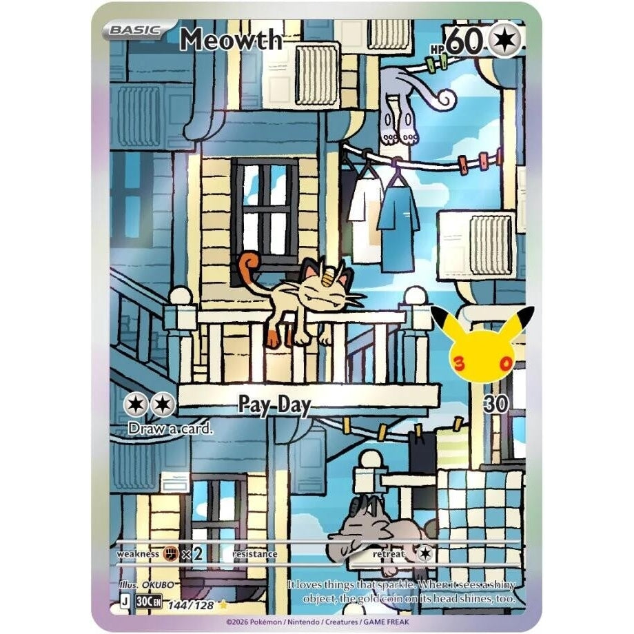Image for Meowth (144/128) (ME: 30th Celebration) (30C) - Pokemon