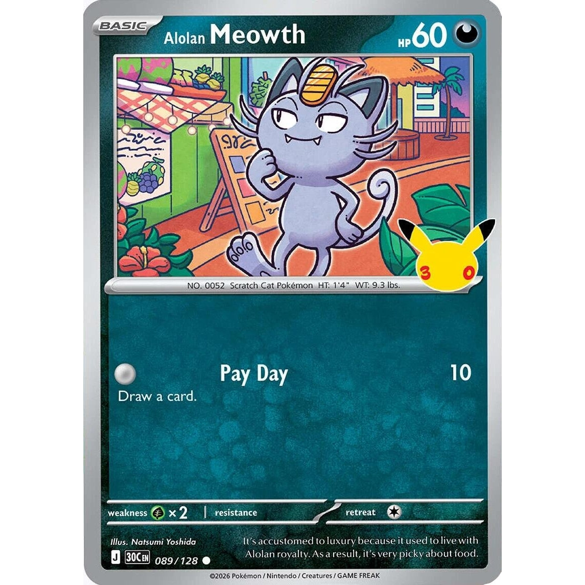Image for Alolan Meowth (089/128) (ME: 30th Celebration) (30C) - Pokemon
