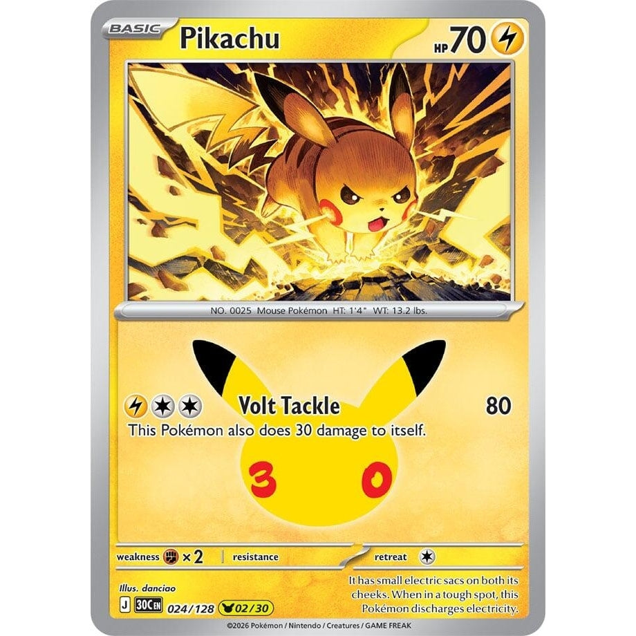 Image for Pikachu (024/128) (ME: 30th Celebration) (30C) - Pokemon