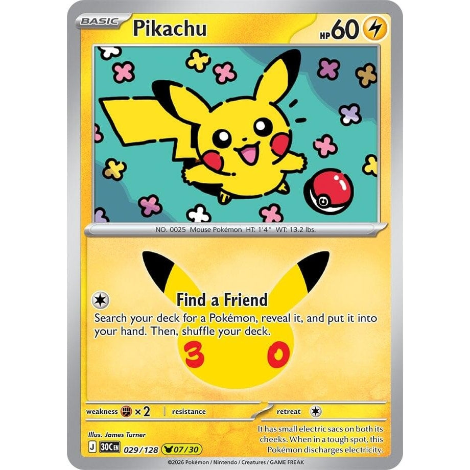Image for Pikachu (029/128) (ME: 30th Celebration) (30C) - Pokemon