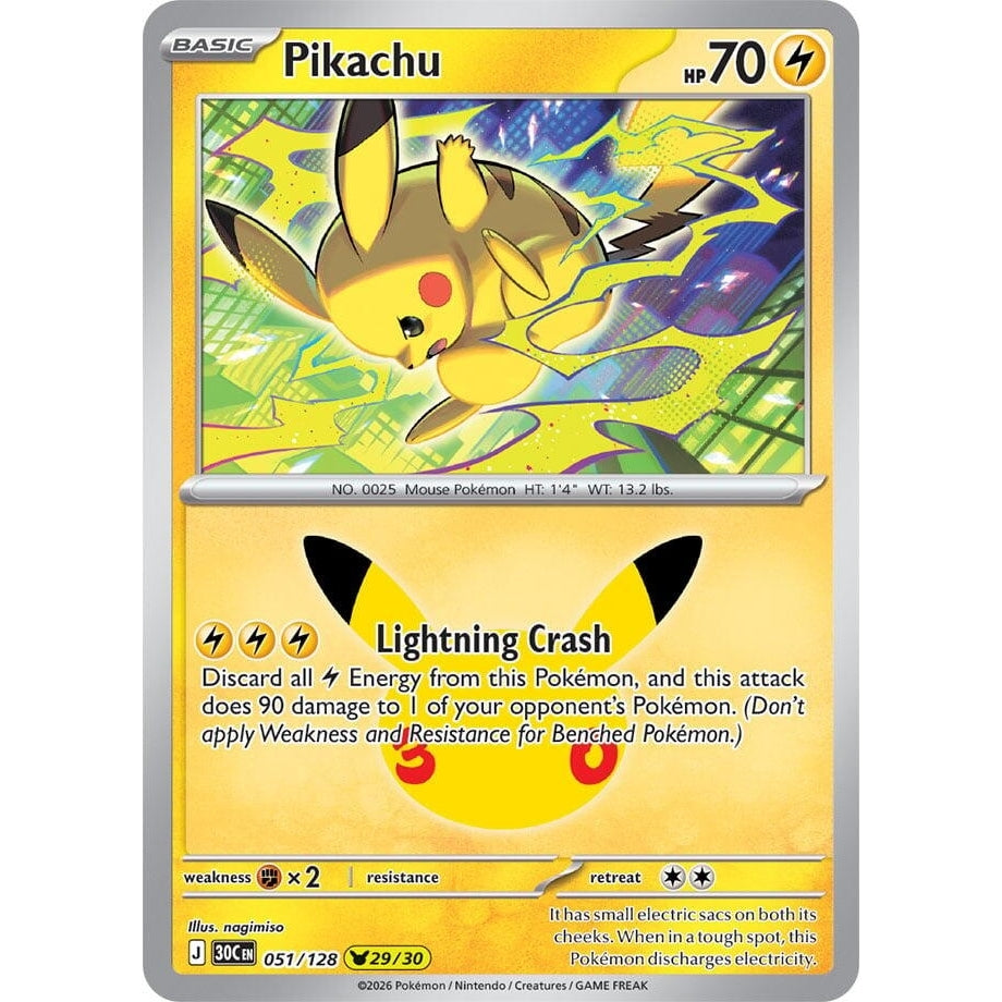 Image for Pikachu (051/128) (ME: 30th Celebration) (30C) - Pokemon