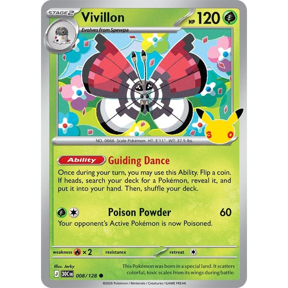 Image for Vivillon (008/128) (ME: 30th Celebration) (30C) - Pokemon
